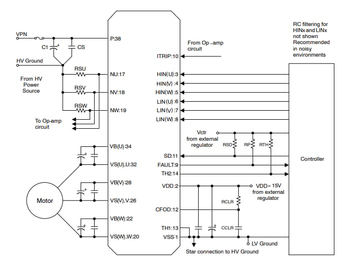 Schematic - onsemi NFAQ0560R43T Intelligent Power Module (IPM)